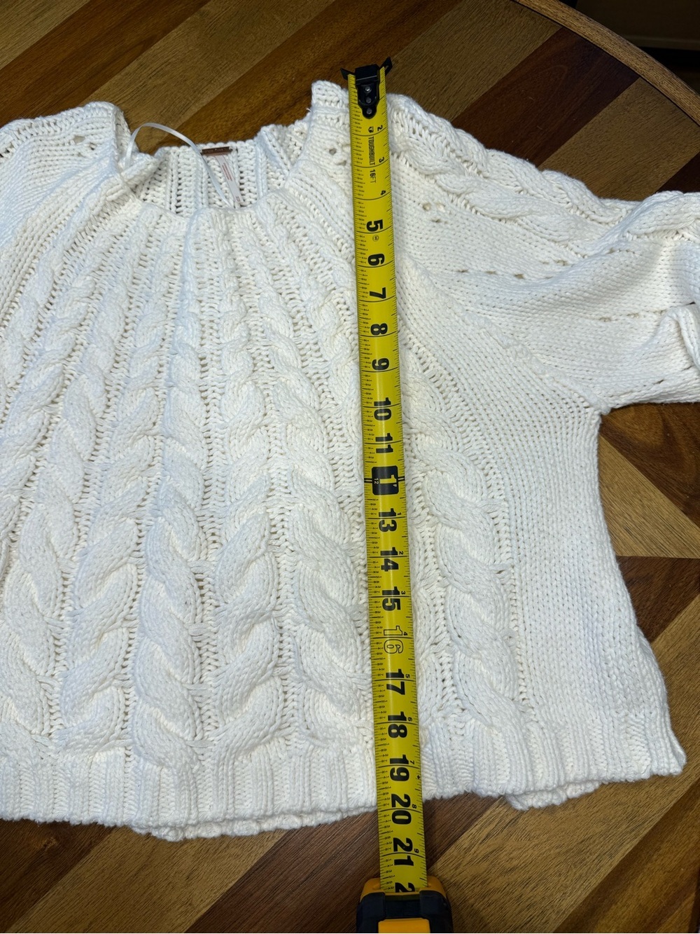 Free People Sandre Pullover Cream Cable Knit Cropped Sweater - Picture 8 of 8